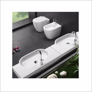 oval håndvask til væg-montering eller på bordplade