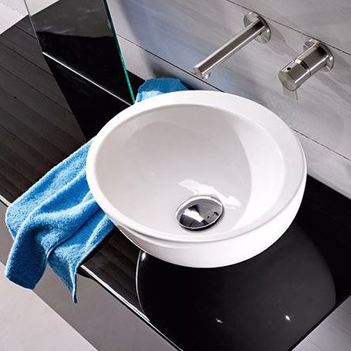 Blank Sort håndvask Raft II i oval design til bordplade