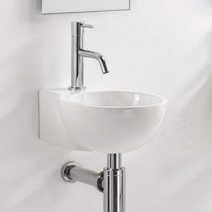 Lille Håndvask Ciclo Oval Wall i hvidt porcelæn