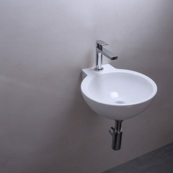Håndvask væghængt Ciclo wall i hvid porcelæn Design4hom
