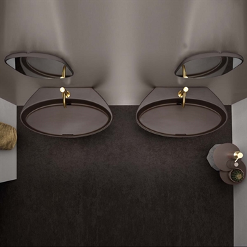 Brun oval håndvask i smukt Italiensk design