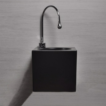 Mat sort firkantet håndvask The Black Box II  Design4home