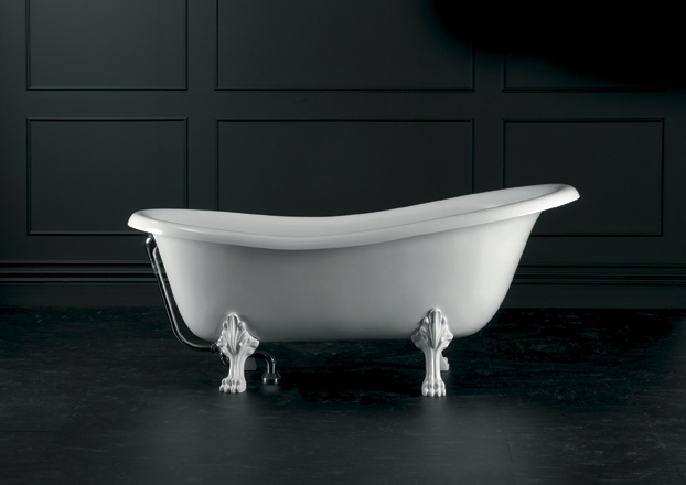 Badekar p� l�vef�dder ROXBURGH m. hvide f�dder.