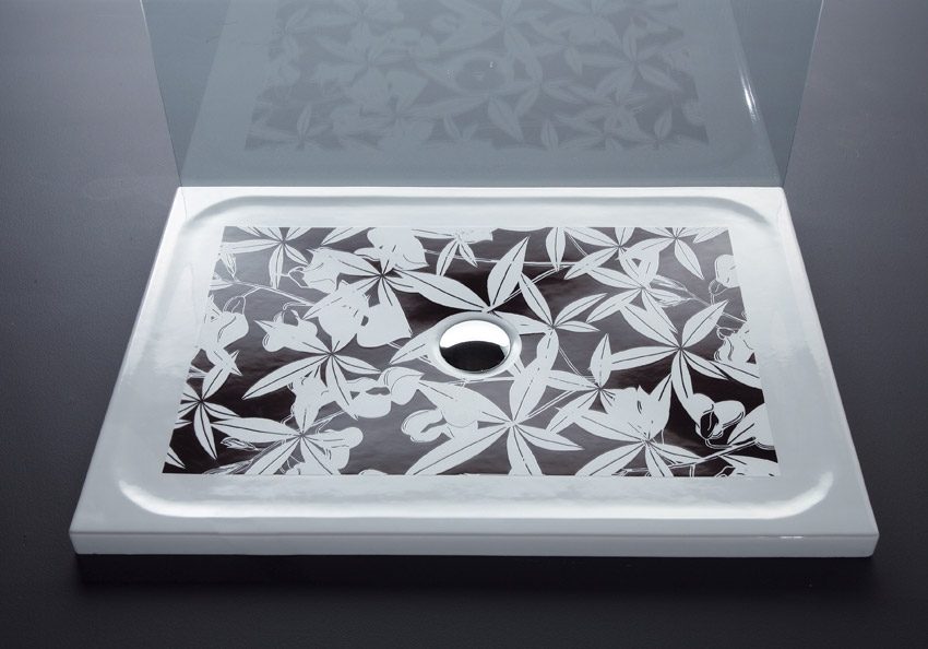 Brusebund Black flower i porcel�n II 100x70