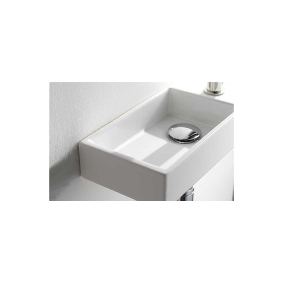 Black rectangular h lille håndvask i sort design til små badeværelser