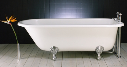 Badekar Hampshire med krom f�dder.