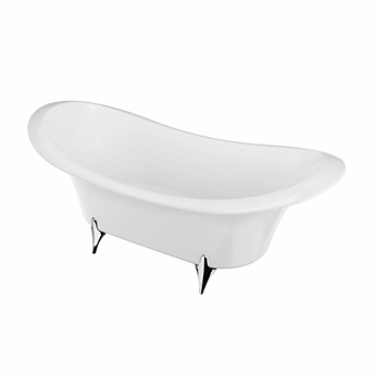 Badekar i hvidt solidt surface og super smukt italiensk design