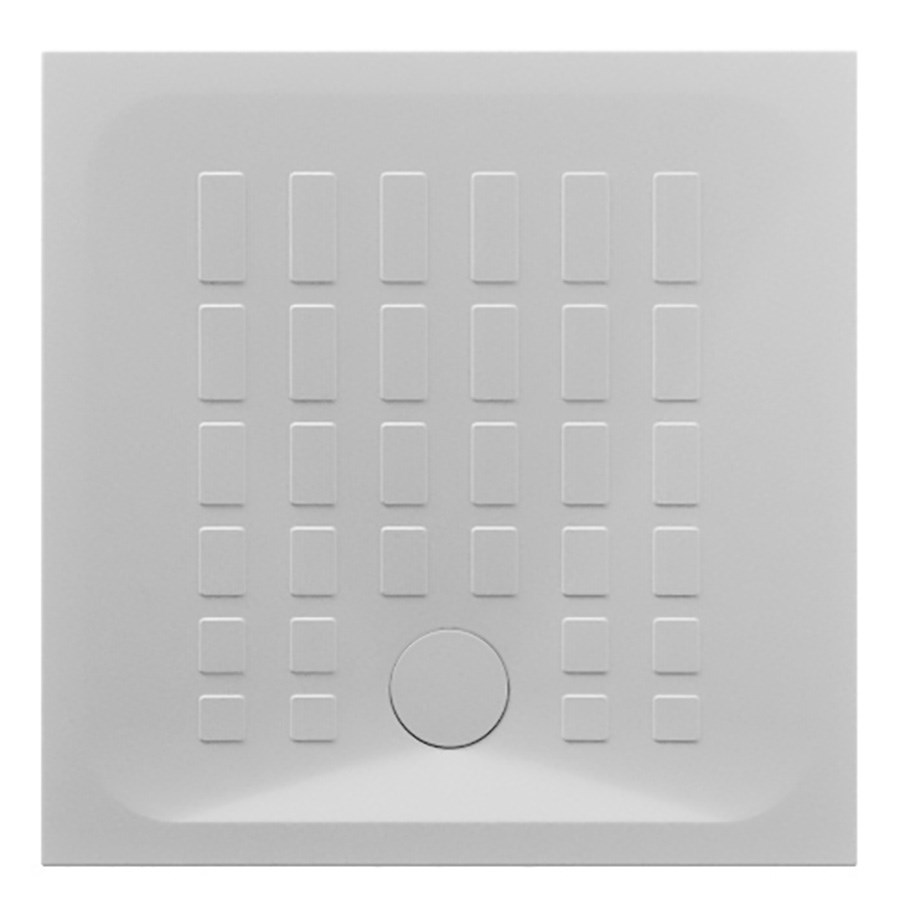 Brusebund Cube 4.0 90x90 i hvid porcelæn.  Design4home