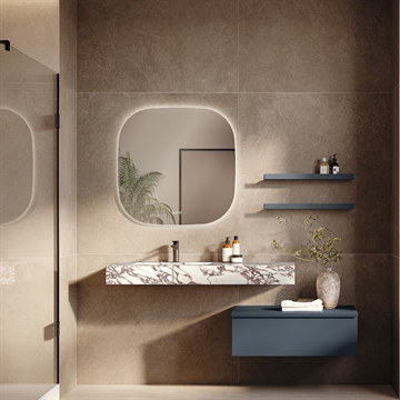 Håndvask i porcelæn 120x46 Calacatta Viola