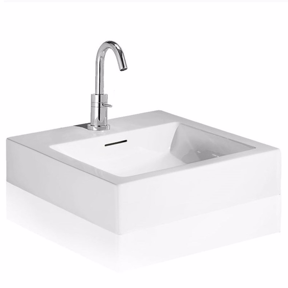 Sort håndvask i firkantet design Made in Italy