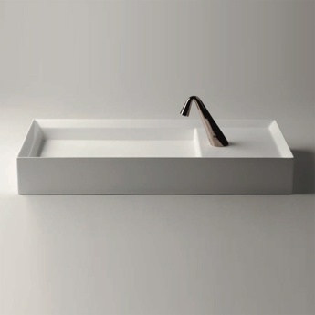 Firkantet håndvask til bordplade i minimalistisk design
