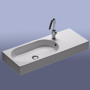 Håndvask til væg eller placering på badeværelsesmøbel