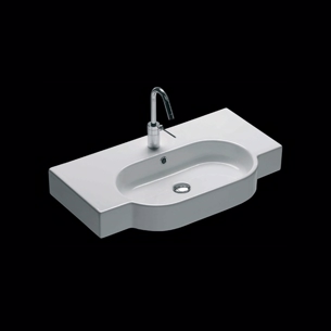 Oval håndvask til placering p væg eller bordplade