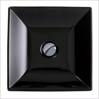Lille Håndvask firkantet i sort porcelæn