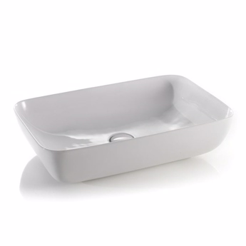 Rektangulære hvid håndvask i smukt tyndt design