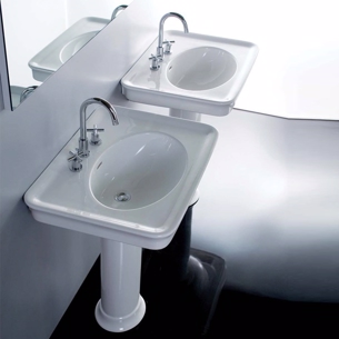 Klassisk håndvask i firkantet design