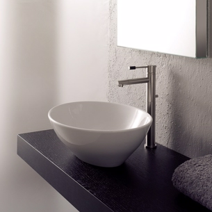 Lille Oval OVU  håndvask til bordplade med tynde kanter