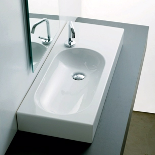 Firkantet håndvask til bordplade eller væg-montering