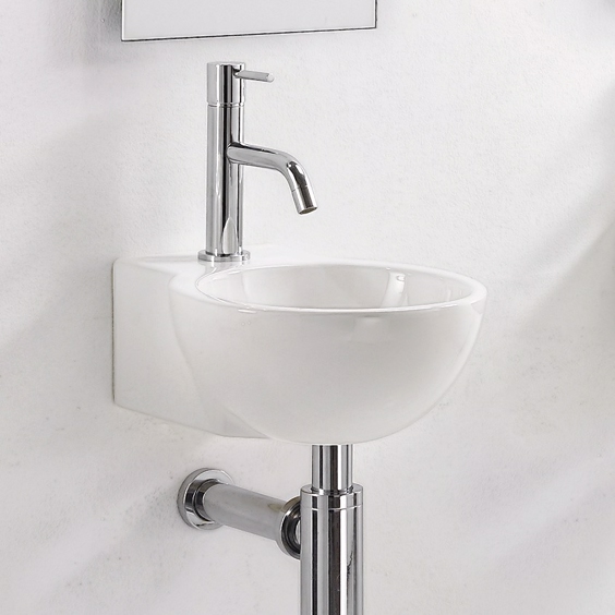 Lille Håndvask Ciclo Oval Wall i hvidt porcelæn