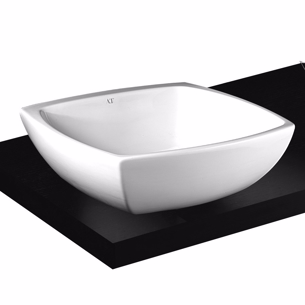 Håndvask firkantet i hvid porcelæn  til bordplade