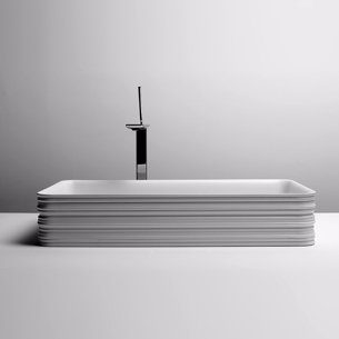 Rektangulær håndvask med mønster til bordplade 