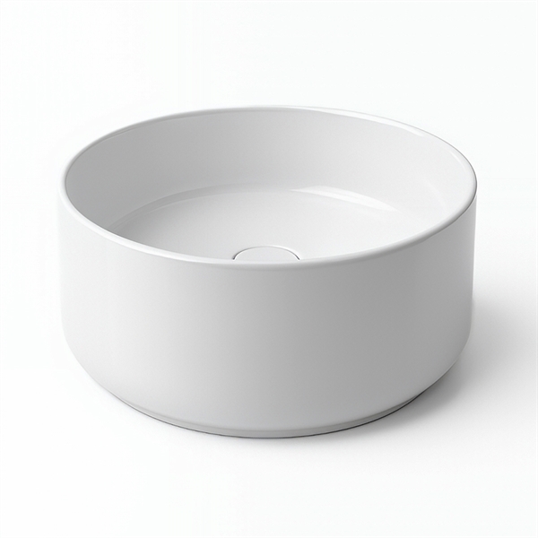 Håndvask Ø 45 cm mat hvid porcelæn