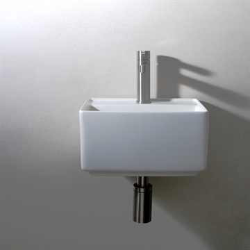 Håndvask 34 x 26 i mat hvid porcelæn Fly Mini