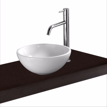 Lille sort rund håndvask til bordplade | Design4home