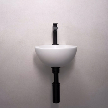 Håndvask i rund design i mathvid porcelæn Ciclo mini wall design4home 