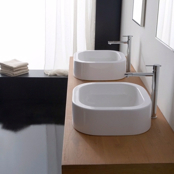 Håndvask firkantet til bordplade Made in Italy