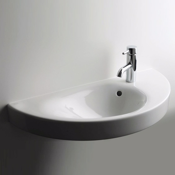 Oval væghængt håndvask