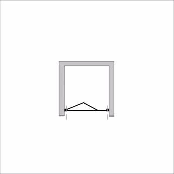 Brusedør Light PS V tegning viser hvilken side døren hænger i Venstre side, indgang er så til Højre