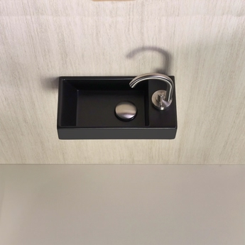 Rectangular højre side - Lille blank sort håndvask