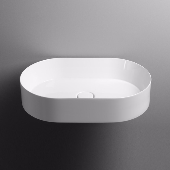 Oval håndvask på bordplade