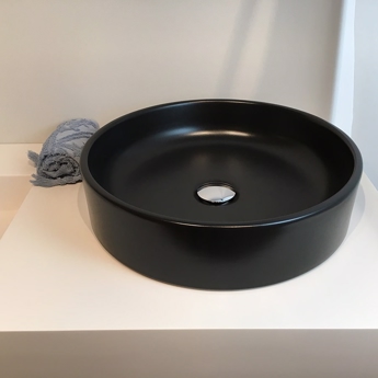 Rund sort håndvask til bordplade | Design4home