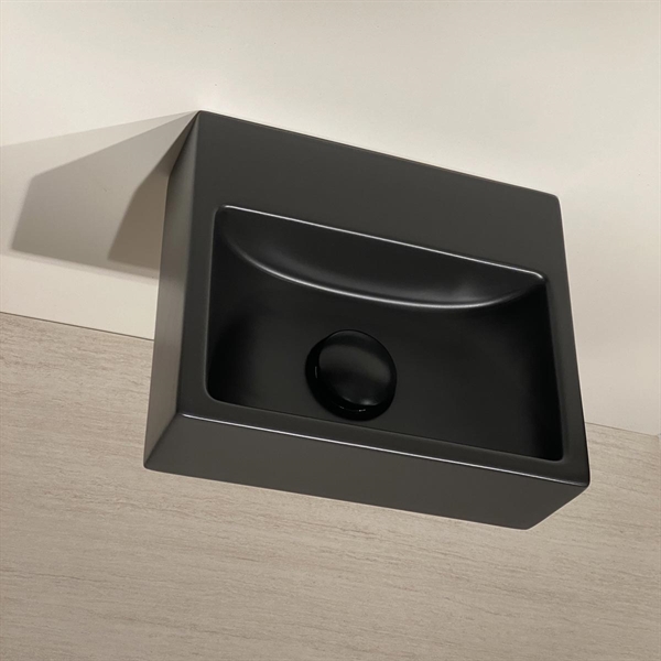 Lille blank sort håndvask - Mini Square I