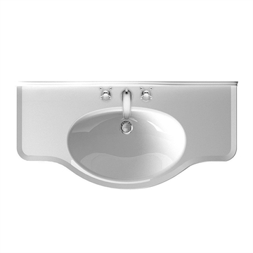 Håndvask Klassisk Theos 110x54 cm. blank hvid porcelæn