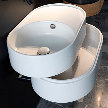 Håndvaske med smart underskab eller skuffe i unikt design