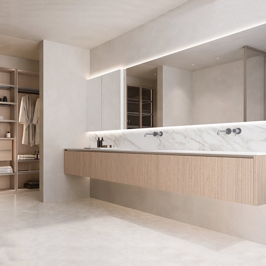 Italiensk håndbygget badeværelsesmøbel i lys EG