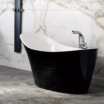 Amalfi badekar i sort og hvid