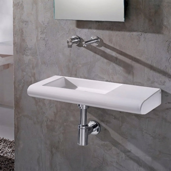 Håndvask Curvet med sideplade til højde for væg eller møbel
