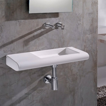 Håndvask Curvet med bordplade til venstre for væg Design4home